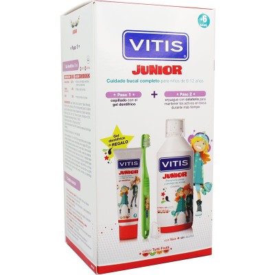 VITIS JUNIOR PACK PROMOPROCIONAL 1 COLUTORIO 50 ML  1 ENVASE GEL DENTIFRICO 75 ML  1 CEPILLO