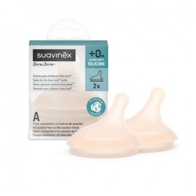 TETINA SILICONA FLUJO ADAPTABLE A SUAVINEX ZERO ZERO ULTRA SUAVE  0 MESES 2 UNIDADES COLOR FAIR