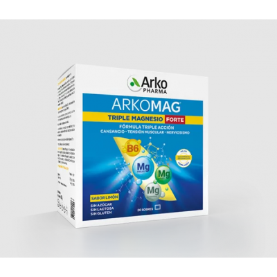 ARKOMAG TRIPLE MAGNESIO FORTE 20 SOBRES SABOR LIMON