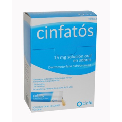 CINFATOS ANTITUSIVO 15 MG 18 SOBRES SOLUCION ORAL