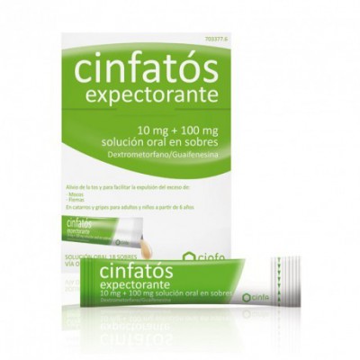 CINFATOS EXPECTORANTE 10 MG100 MG 18 SOBRES SOLUCION ORAL