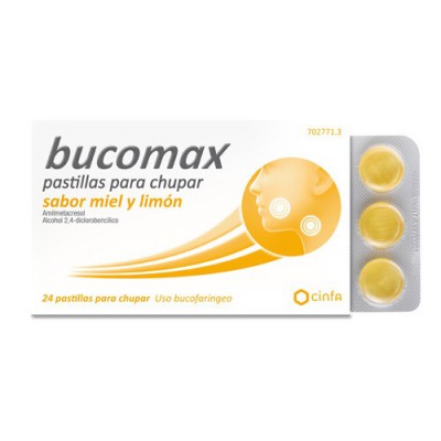 BUCOMAX 24 PASTILLAS PARA CHUPAR SABOR MIEL Y LIMON